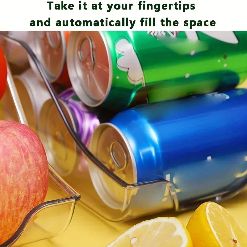 Refrigerator Organizer Bins – Soda Can Dispenser & Auto Rolling Fridge Storage Rack
