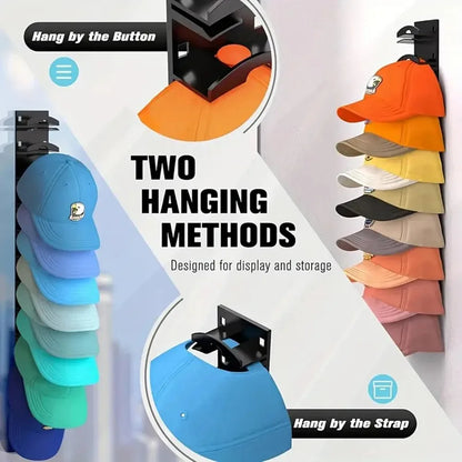 Baseball Cap Organizer – 10-Grid Rotating Hat Rack for Closet, Door & Wall Storage