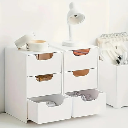 3-Tier Desk Organizer with Drawers – Portable Storage Box for Office Supplies, Jewelry & Cosmetics