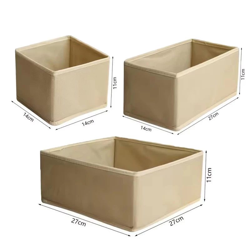 Fabric Drawer Organizer Bins – Foldable Dresser Dividers for Clothing, Socks, Underwear & Ties (3 or 6-Pack)