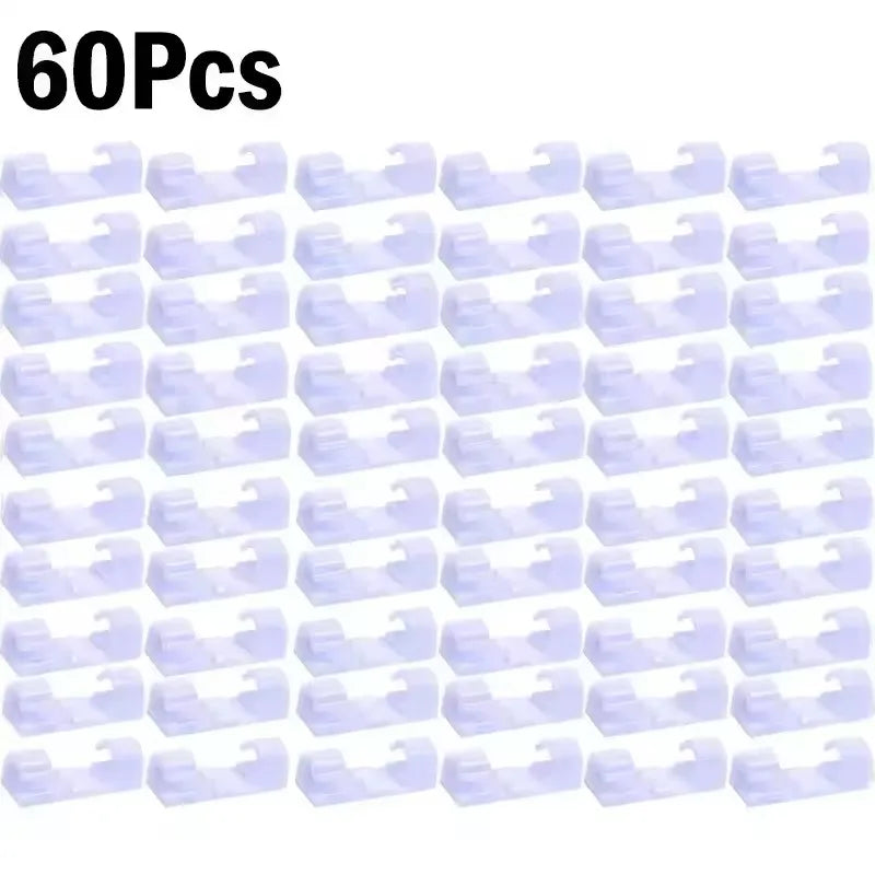 Cable Clips Wire Holder – Self-Adhesive Cord Management Clamps for Home, Office & Car (5 to 60-Pack)