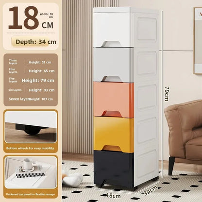 Narrow Stackable Storage Bin – Slim PP Organizer for Kitchen, Bathroom & Closet (3 to 7 Layers)