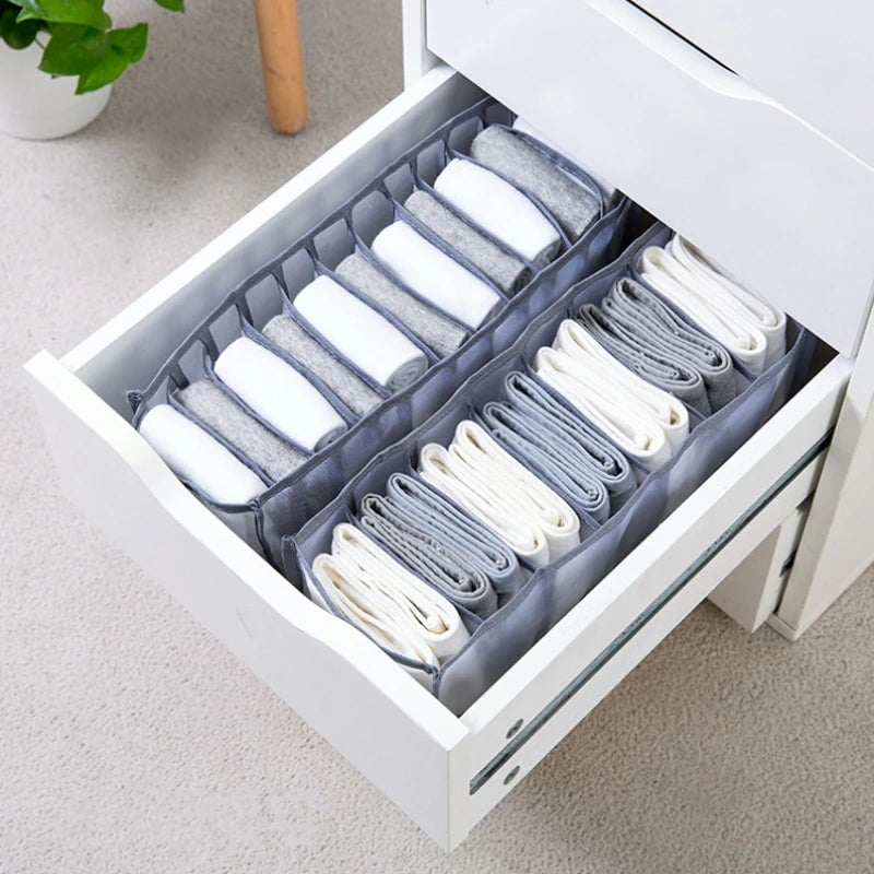 Foldable Underwear & Bra Organizer Box – Plastic Drawer Divider for Closet, Wardrobe & Bedroom Shelf