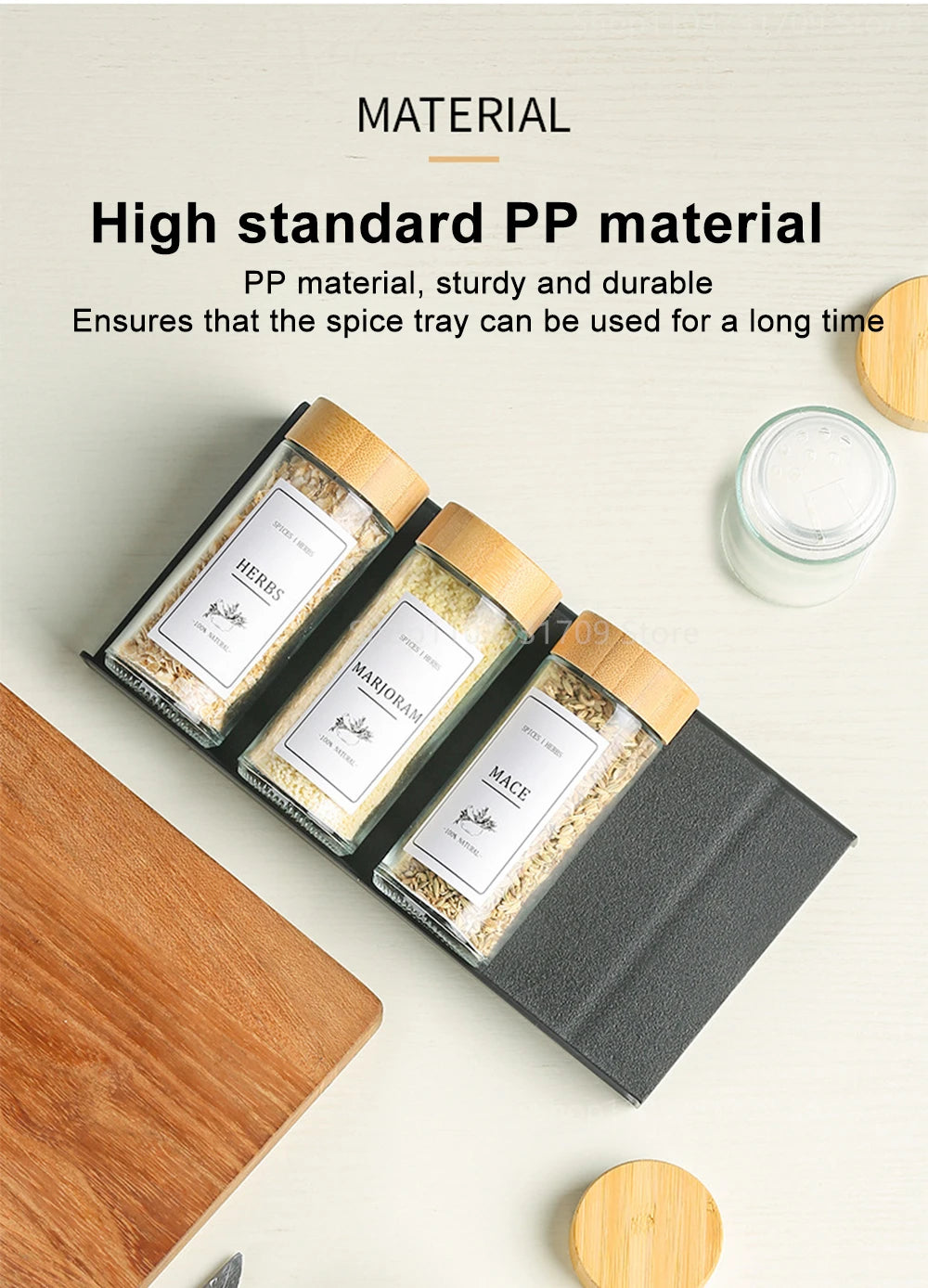 4-Layer Kitchen Spice Drawer Organizer – Adjustable Rack for Spice Jars & Seasoning Bottles